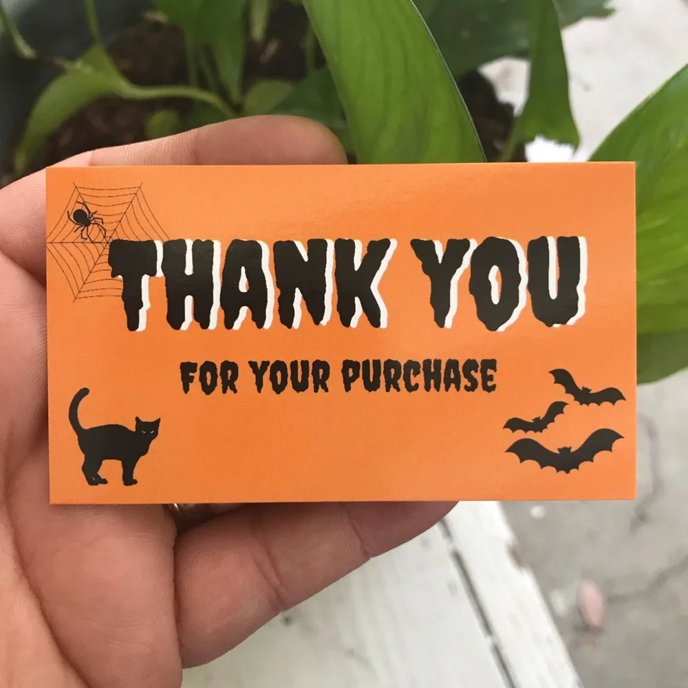 🎃 4x$20 //30 thank you glossy Halloween cards 3.5x2